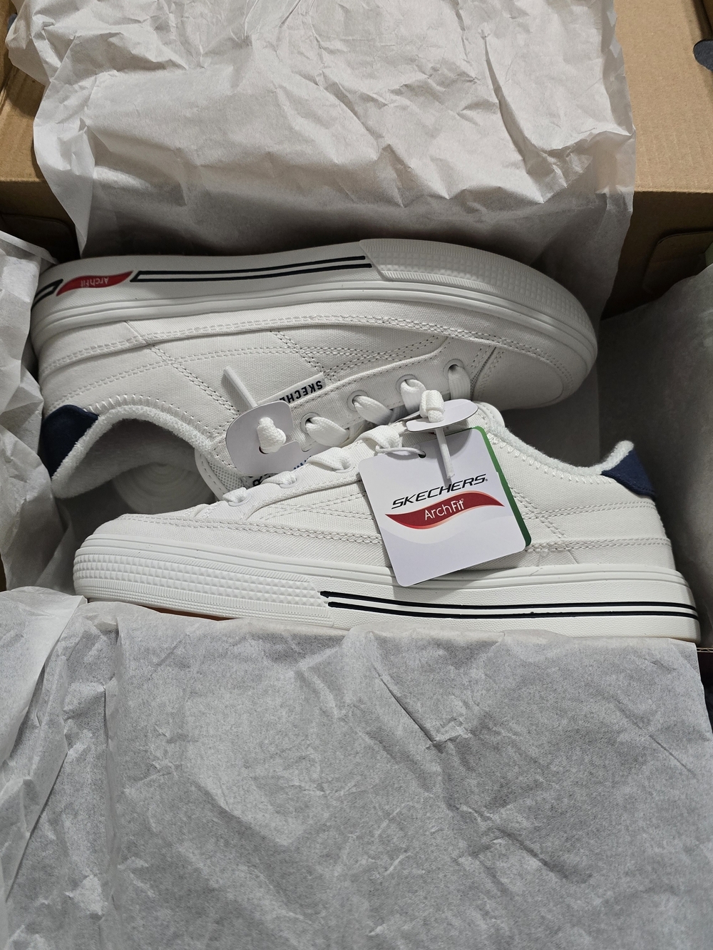 Skechers Women's Low-Top White and Black Accent Sneaker